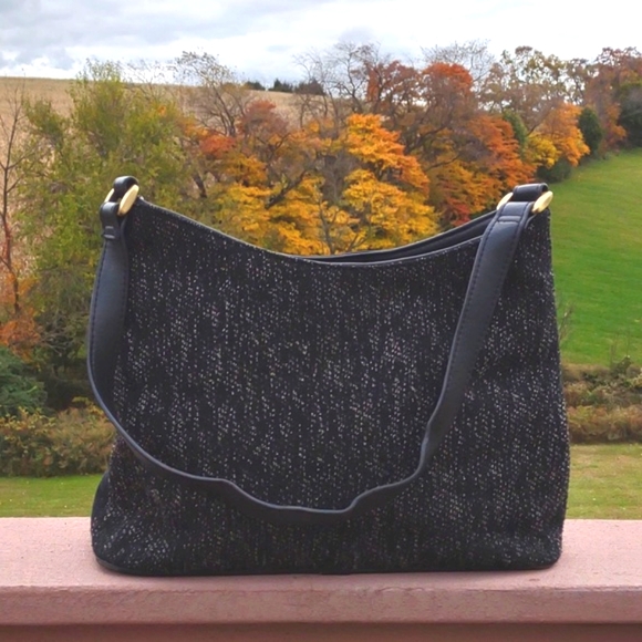 #VINTAGE #BUENO Embroidered Multi-Print Fabric Satchel# - Picture 4 of 13